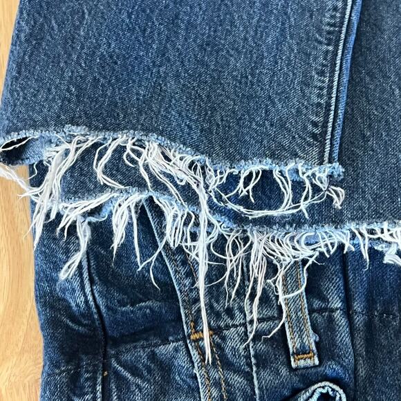 Abercrombie & Fitch Jeans Women's Size 27 R High Rise Mom Paperbag Raw Hem - Picture 8 of 11